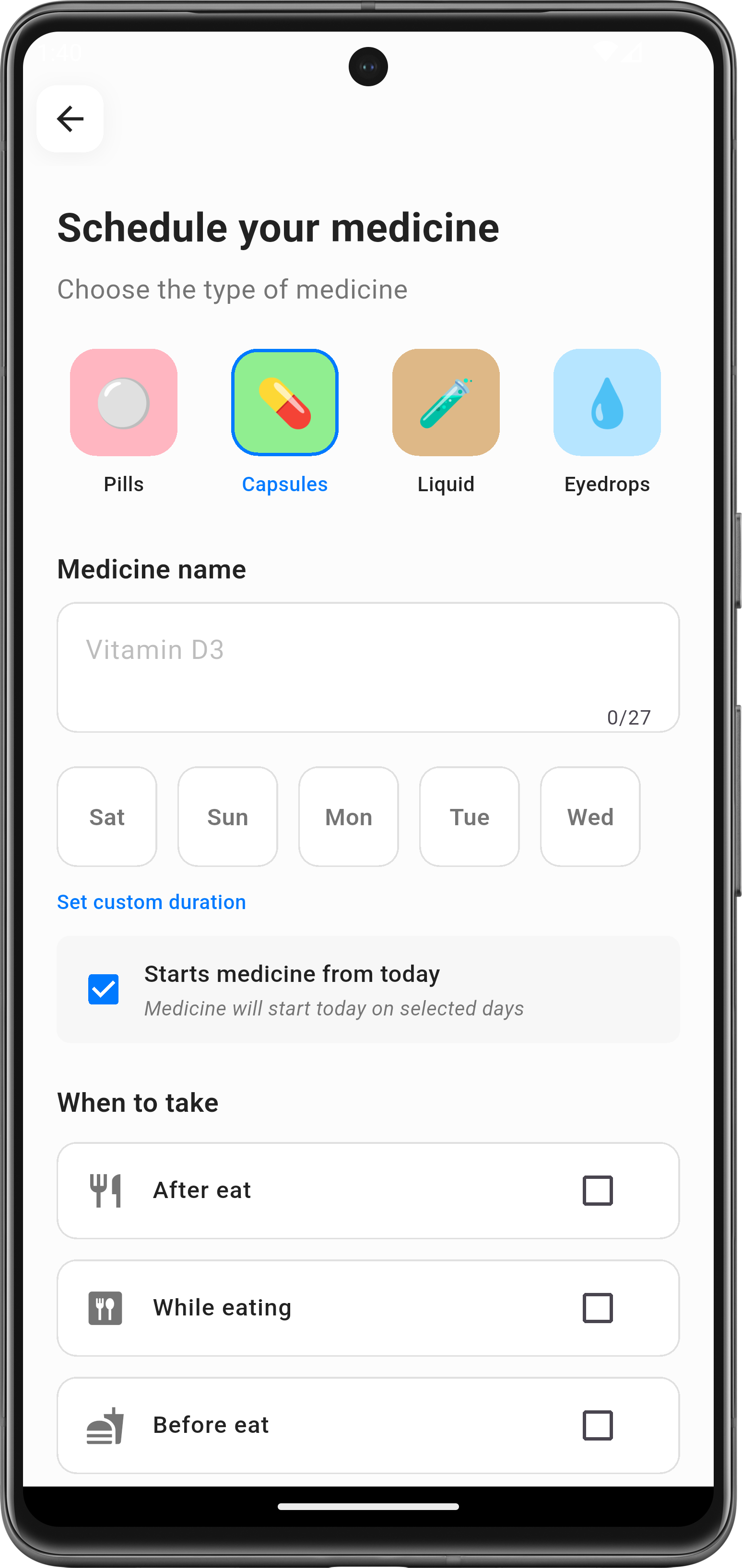 ঔষধ যোগ করুন
