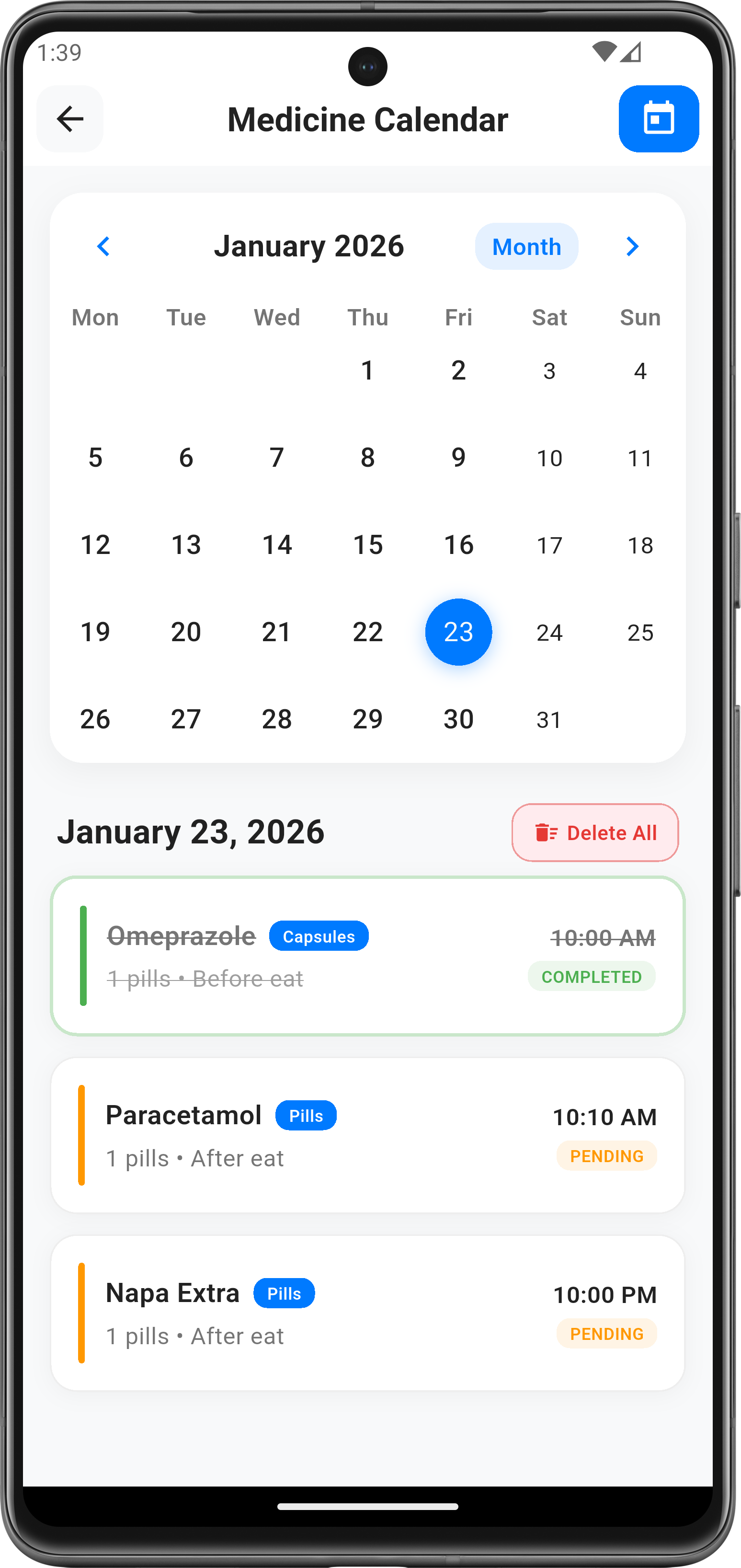 ক্যালেন্ডার ভিউ